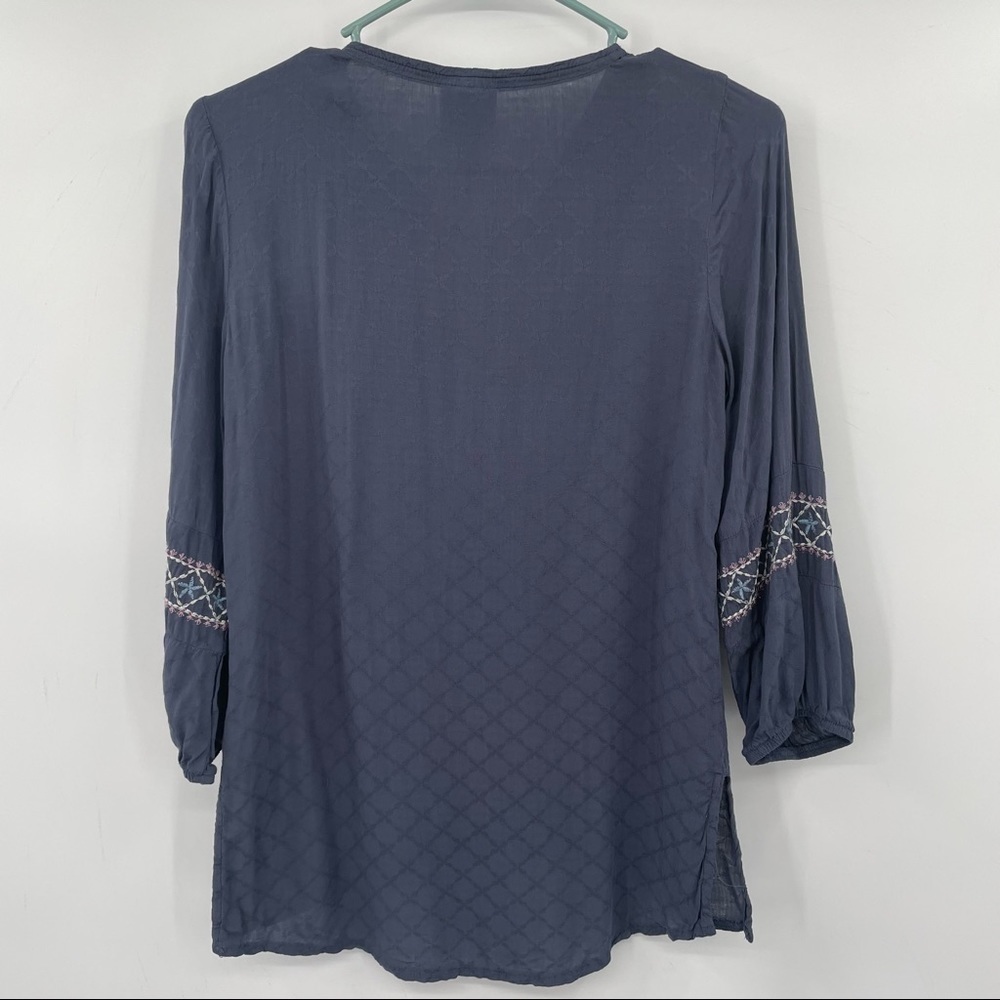 Knox Rose Purple / Blue  Embroidered Boho Top - Picture 9 of 13